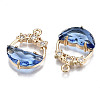 Faceted Transparent Glass Pendants X-GLAA-T020-18A-3