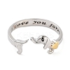 Dog Brass Open Cuff Rings for Women LS-RJEW-S416-01G-2