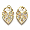 Brass Micro Pave Clear Cubic Zirconia Pendants ZIRC-S067-066-NF-1