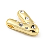 Brass Micro Pave Clear Cubic Zirconia Pendants KK-E093-04G-V-2