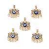 Lampwork Evil Eye Pendants with Colorful Cubic Zirconia ZIRC-L102-13G-06-1