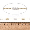 Handmade 304 Stainless Steel ABS Plastic Pearl Beaded Round Link Chains CHS-L032-01G-04-2