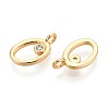Brass Micro Pave Cubic Zirconia Charms KK-N263-97G-O-2
