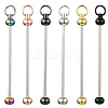 6Pcs 6 Styles Iron Bar Beadable Keychain for Jewelry Making DIY Crafts IFIN-CJ0002-37-1