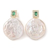 Natural Pearl Stud Earrings EJEW-L286-07G-1