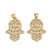 Brass Micro Pave Cubic Zirconia Pendants KK-S526-33G-1