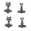 4Pcs 2 Styles 304 Stainless Steel Pendants STAS-DC0013-77-1