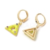Triangle Real 18K Gold Plated Brass Dangle Leverback Earrings EJEW-L268-030G-02-2