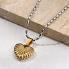 304 Stainless Steel Grooved Heart Pendant Necklaces for Women NJEW-S439-03B-GP-2