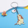 WEWAYSMILE Dog Keychain Car Keychain Pet Pendant Key-Ring Lovely Dog Key-ring Portable Metal Keychain Gift for Pet Lover Birthday Puppy Theme Party Supplies (Cocker Dog) JX800A-3