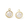 Brass Pave Clear Cubic Zirconia Charms CU-CBAD360-03G-01-1