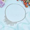 1Pc Zinc Alloy Bib Necklaces NJEW-FG0001-07-4