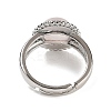 Natural Rose Quartz Round Adjustable Rings RJEW-K271-02P-02-3