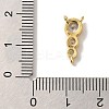 Rack Plating Brass Pave Clear Cubic Zirconia Flat Round Beaded Chandelier Component Links KK-U027-02G-3