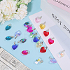 48Pcs 12 Styles Heart Glass Pendants PALLOY-GO00029-4