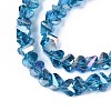 Electroplate Transparent Glass Beads Strands GLAA-N021-4mm-28-4
