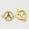 Golden Tone Alloy Enamel Rhinestone Multi-stone Links connectors LS-ENAM-J474-04G-1