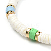 Disc Beads Stretch Bracelet for Teen Girl Women BJEW-JB06985-4