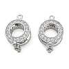 Brass with Clear Cubic Zirconia Fold Over Clasps KK-Z080-11P-1