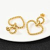 304 Stainless Steel Heart Dangle Stud Earrings EJEW-K268-32G-2