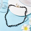 Natural Obsidian Chip Beaded Necklace NJEW-JN04616-12-2