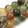 Natural Peacock Green Agate Beads Strands G-S259-16-8mm-1