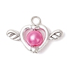 Spray Painted ABS Plastic Imitation Pearl Beads Pendants PALLOY-JF04124-02-3
