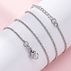 Brass Column Link Chain Necklaces for Women NJEW-D302-05P-5