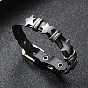 2Pcs Retro Punk Hip-Hop Pentagram Leather Bracelet BJEW-CL0001-41-3