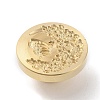 Golden Plated Brass Wax Sealing Stamp Head KK-K363-01G-03-2