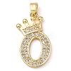 Rack Plating Brass Micro Pave Cubic Zirconia Pendants KK-D535-01O-RS-1