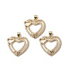 Rack Plating Brass Micro Pave Cubic Zirconia Pendants KK-H434-45G-3
