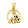 Rack Plating Brass Micro Pave Cubic Zirconia Pendants KK-C074-24G-01-1