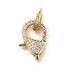 Brass Clear Cubic Zirconia Lobster Claw Clasps X-KK-Z078-50G-1