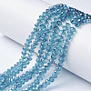 Electroplate Transparent Glass Beads Strands EGLA-A034-T8mm-F17-1