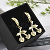Brass Cherry Hoop Earrings EJEW-R016-04P-3