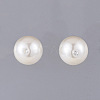 Plastic Imitation Pearl Ear Studs EJEW-JE03618-01-1