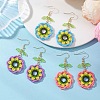 3 Pairs 3 Colors Glass Seed Beaded & 304 Stainless Steel Dangle Earrings EJEW-MZ00719-1