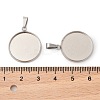 304 Stainless Steel Pendant Cabochon Settings STAS-I328-01G-P-3