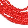 Opaque Solid Color Crystal Glass Faceted Rondelle Beads Strands GLAA-F025-A08-7
