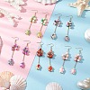 304 Stainless Steel Synthetic Turquoise Tortoise Dangle Earrings EJEW-JE06512-01-1