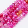 Faceted Natural Agate Beads Strands G-F561-6mm-D03-1