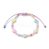 Adjustable Candy Color Heart Acrylic Braided Kid Beaded Bracelets for Girls BJEW-JB10221-1