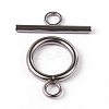 304 Stainless Steel Ring Toggle Clasps X-STAS-L176-12P-1