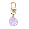 Smiling Face Enamel Pendant Decorations KEYC-WH0036-08LG-05-1
