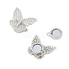 Brass Micro Pave Clear Cubic Zirconia Magnetic Clasps KK-C066-13P-2