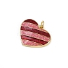 Valentine's Day Brass Red Enamel Pendants KK-D424-30C-G-2