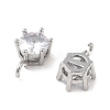 Brass Micro Pave Clear Cubic Zirconia Pendants KK-B102-11P-2