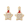 Brass Micro Pave Cubic Zirconia Pendants X1-KK-D420-01G-05-1