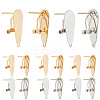 12Pcs 2 Colors 304 Stainless Steel Stud Earring Findings STAS-SP0001-89B-1